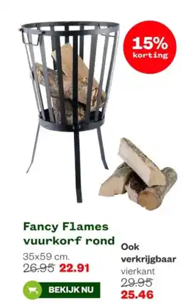 Welkoop Fancy Flames vuurkorf rond aanbieding