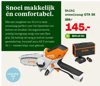 Welkoop Stihl snoeizaag GTA 26 aanbieding