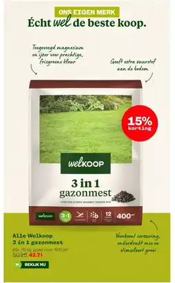 Welkoop Alle Welkoop 3 in 1 gazonmest aanbieding