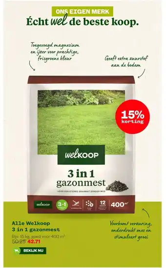 Welkoop Alle Welkoop 3 in 1 gazonmest aanbieding