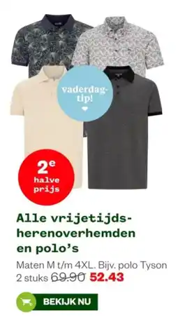 Welkoop Alle vrijetijds herenoverhemden en polo's aanbieding