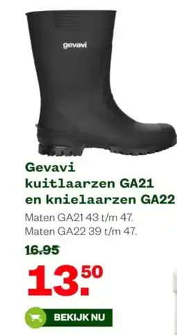 Welkoop Gevavi kuitlaarzen GA21 en knielaarzen GA22 aanbieding