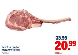 Makro Schotse runder tomahawk steak aanbieding