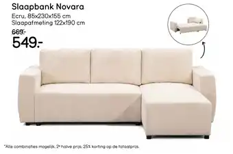 Leen Bakker Slaapbank Novara aanbieding