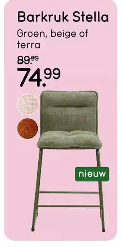 Leen Bakker Barkruk Stella Groen, beige of terra aanbieding