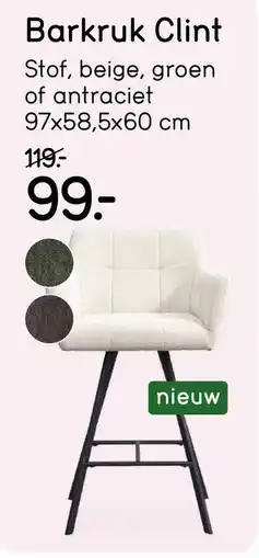 Leen Bakker Barkruk Clint aanbieding