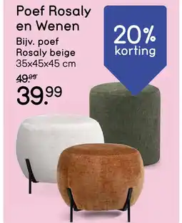 Leen Bakker Poef Rosaly en Wenen aanbieding
