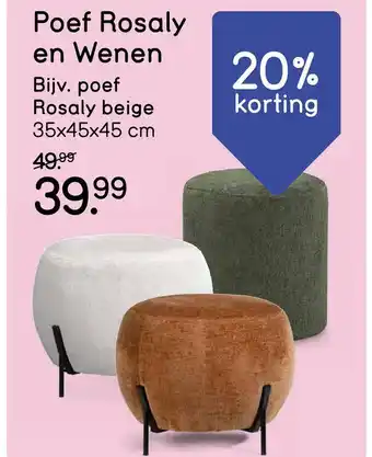 Leen Bakker Poef Rosaly en Wenen aanbieding