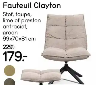 Leen Bakker Fauteuil Clayton aanbieding