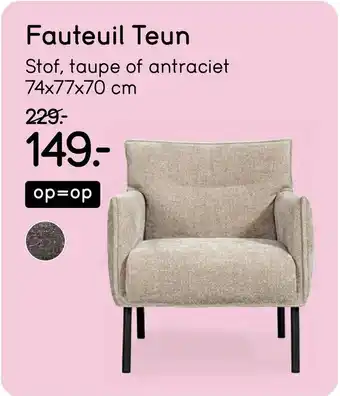 Leen Bakker Fauteuil Teun aanbieding