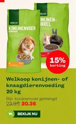 Welkoop Welkoop konijnen- of knaagdierenvoeding 20 kg aanbieding