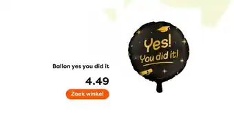 The Read Shop Ballon yes you did it aanbieding