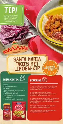 MCD Supermarkt SANTA MARIA TACO'S MET LIMOEN-KIP aanbieding
