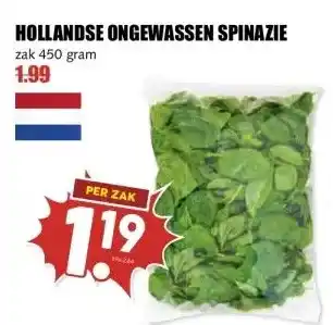 MCD Supermarkt HOLLANDSE ONGEWASSEN SPINAZIE aanbieding