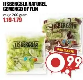 MCD Supermarkt IJSBERGSLA NATUREL, GEMENGD OF FIJN aanbieding