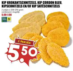 MCD Supermarkt KIP KROKANTSCHNITZELS, KIP CORDON BLEU, KIPSCHNITZELS EN/OF KIP SATÉSCHNITZELS aanbieding
