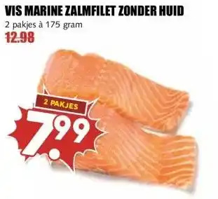 MCD Supermarkt VIS MARINE ZALMFILET ZONDER HUID aanbieding