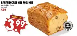 MCD Supermarkt BANANENCAKE MET ROZIJNEN aanbieding