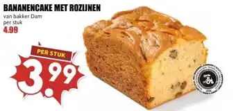 MCD Supermarkt BANANENCAKE MET ROZIJNEN aanbieding