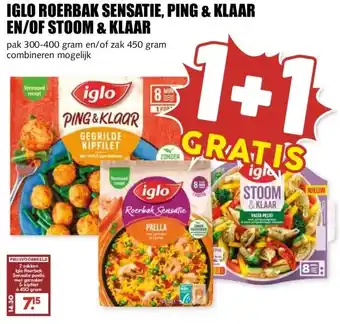 MCD Supermarkt IGLO ROERBAK SENSATIE, PING & KLAAR EN/OF STOOM & KLAAR aanbieding