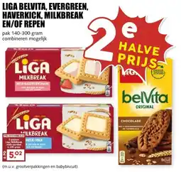 MCD Supermarkt LIGA BELVITA, EVERGREEN, HAVERKICK, MILKBREAK EN/OF REPEN aanbieding