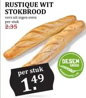 MCD Supermarkt RUSTIQUE WIT STOKBROOD aanbieding