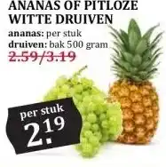 MCD Supermarkt ANANAS OF PITLOZE WITTE DRUIVEN aanbieding
