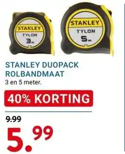 Kluswijs STANLEY DUOPACK ROLBANDMAAT aanbieding