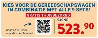 Kluswijs KIES VOOR DE GEREEDSCHAPSWAGEN IN COMBINATIE MET ALLE 9 SETS! aanbieding