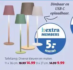 Intratuin Tafellamp. Diverse kleuren en maten. aanbieding