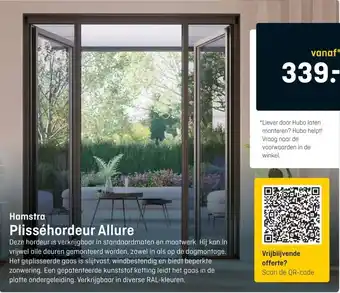 Hubo Hamstra Plisséhordeur Allure aanbieding