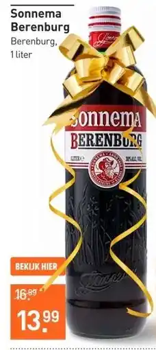 Gall & Gall Sonnema Berenburg 100CL Jenever, Bitter & Vieux aanbieding