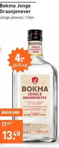 Gall & Gall Bokma Jonge Graanjenever 100CL Jenever, Bitter & Vieux aanbieding