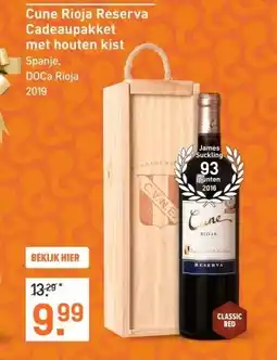 Gall & Gall Cune Rioja Reserva Cadeaupakket met Houten Kist 75CL Wijn aanbieding