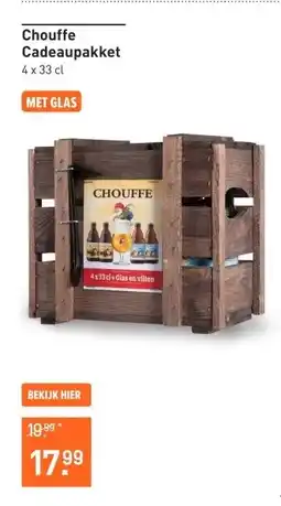 Gall & Gall Chouffe Cadeaupakket met glas 4X33CL Bier aanbieding
