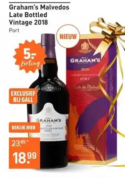 Gall & Gall Graham's Malvedos Late Bottled Vintage 2018 75CL Port en sherry aanbieding