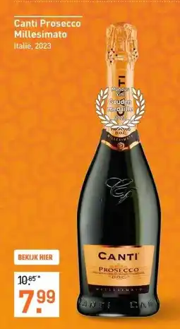 Gall & Gall Canti Prosecco Millesimato 75CL Mousserend aanbieding
