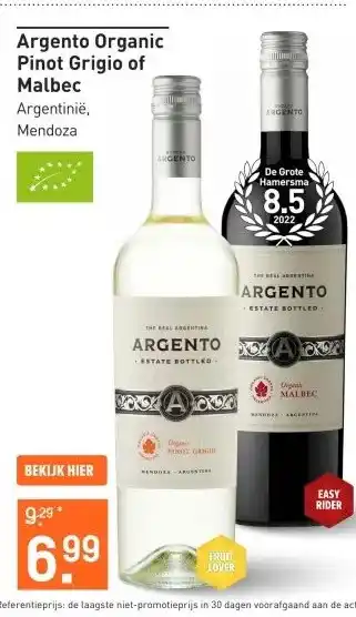 Gall & Gall Argento Organic Pinot Grigio 75CL Wijn aanbieding