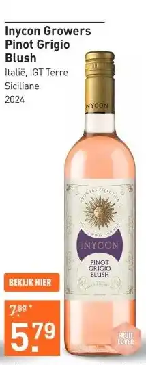 Gall & Gall Inycon Growers Pinot Grigio Blush 75CL Wijn aanbieding