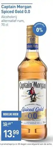 Gall & Gall Captain Morgan Spiced Gold 0.0 70CL Alcoholvrij aanbieding