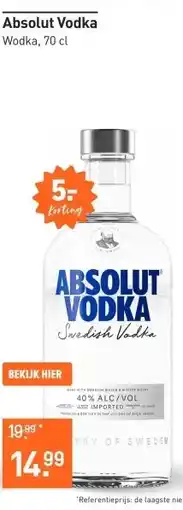 Gall & Gall Absolut Vodka 70CL Mixen aanbieding