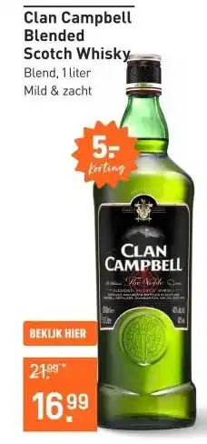 Gall & Gall Clan Campbell Blended Scotch Whisky 100CL Whisky aanbieding