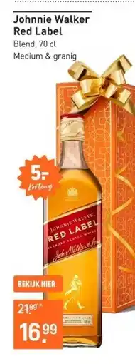 Gall & Gall Johnnie Walker Red Label 70CL Whisky aanbieding