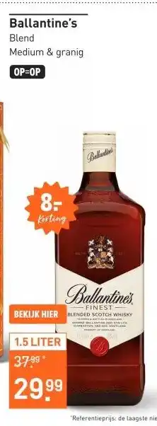 Gall & Gall Ballantine's 150CL Whisky aanbieding
