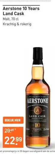 Gall & Gall Aerstone 10 Years Land Cask 70CL Whisky aanbieding