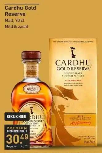 Gall & Gall Cardhu Gold Reserve 70CL Whisky aanbieding