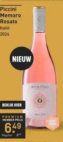 Gall & Gall Piccini Memoro Rosato 75CL Wijn aanbieding