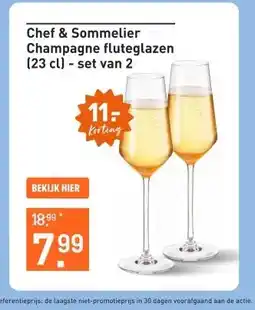 Gall & Gall Chef & Sommelier Champagne fluteglazen (23 cl) - set van 2 2ST Overig aanbieding