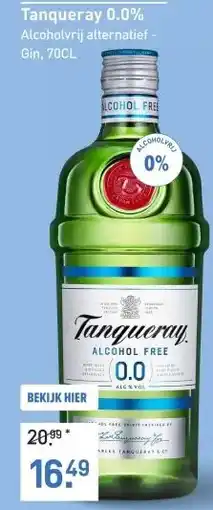 Gall & Gall Tanqueray 0.0% 70CL Mixen aanbieding