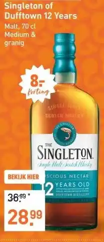 Gall & Gall Singleton of Dufftown 12 Years 70CL Whisky aanbieding